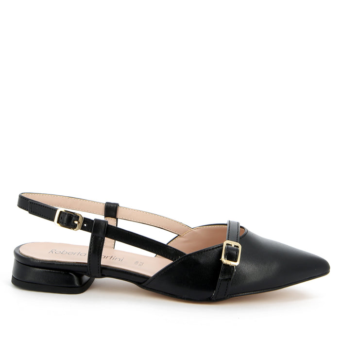 Ginevra Ballerina-Slingback Schwarz