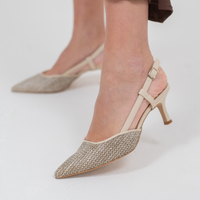 Flavia Slingback Pump Beige Raffia
