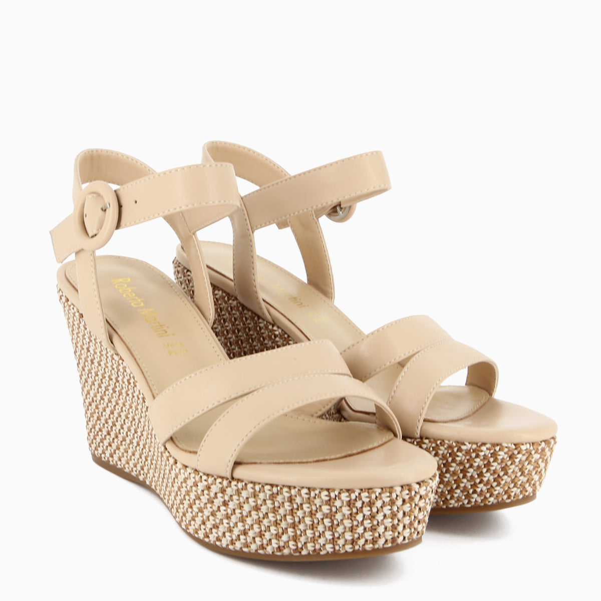 Sandalo Silvia Beige con Zeppa | Roberta Martini
