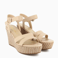 Sandalo Silvia Beige con Zeppa | Roberta Martini