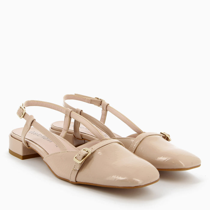 Lara Ballerina Dekolleté Naplak Beige