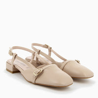 Ballerina Lara Décolleté con Cinturino  Beige