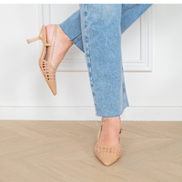 Sandra Slingback Braided Beige