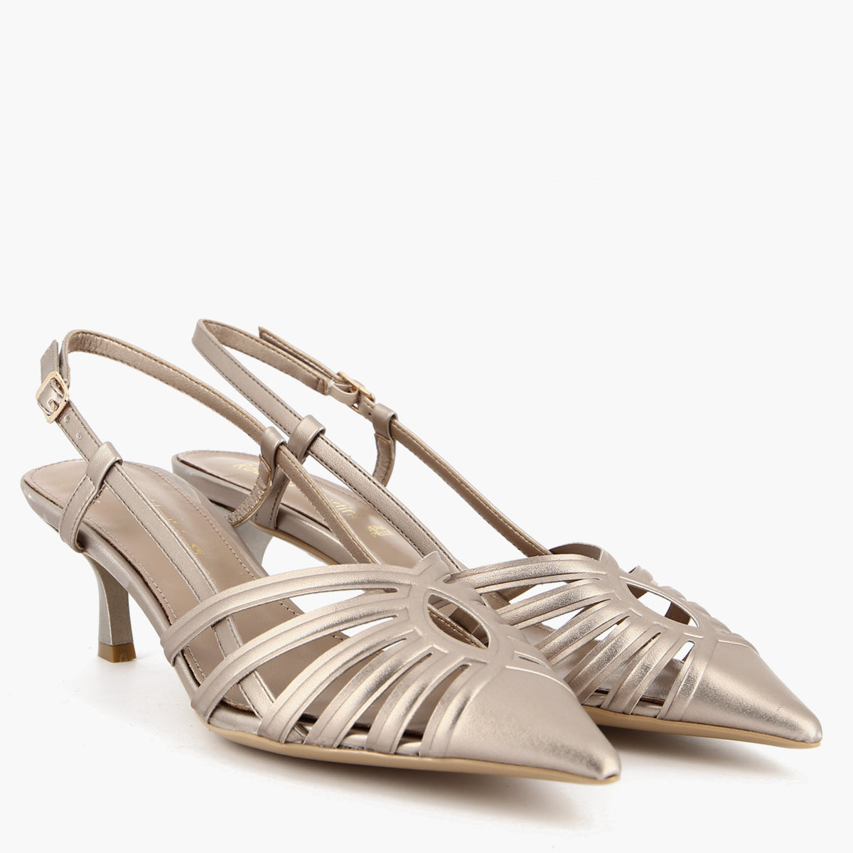 Slingback Kelly Champagne con Cinturino | Roberta Martini