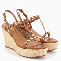 Sandalo Pamela Cuoio con Zeppa | Roberta Martini