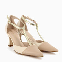 Giulia Beige-Cream-Gold Pumps