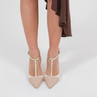 Giulia Beige-Cream-Gold Pumps