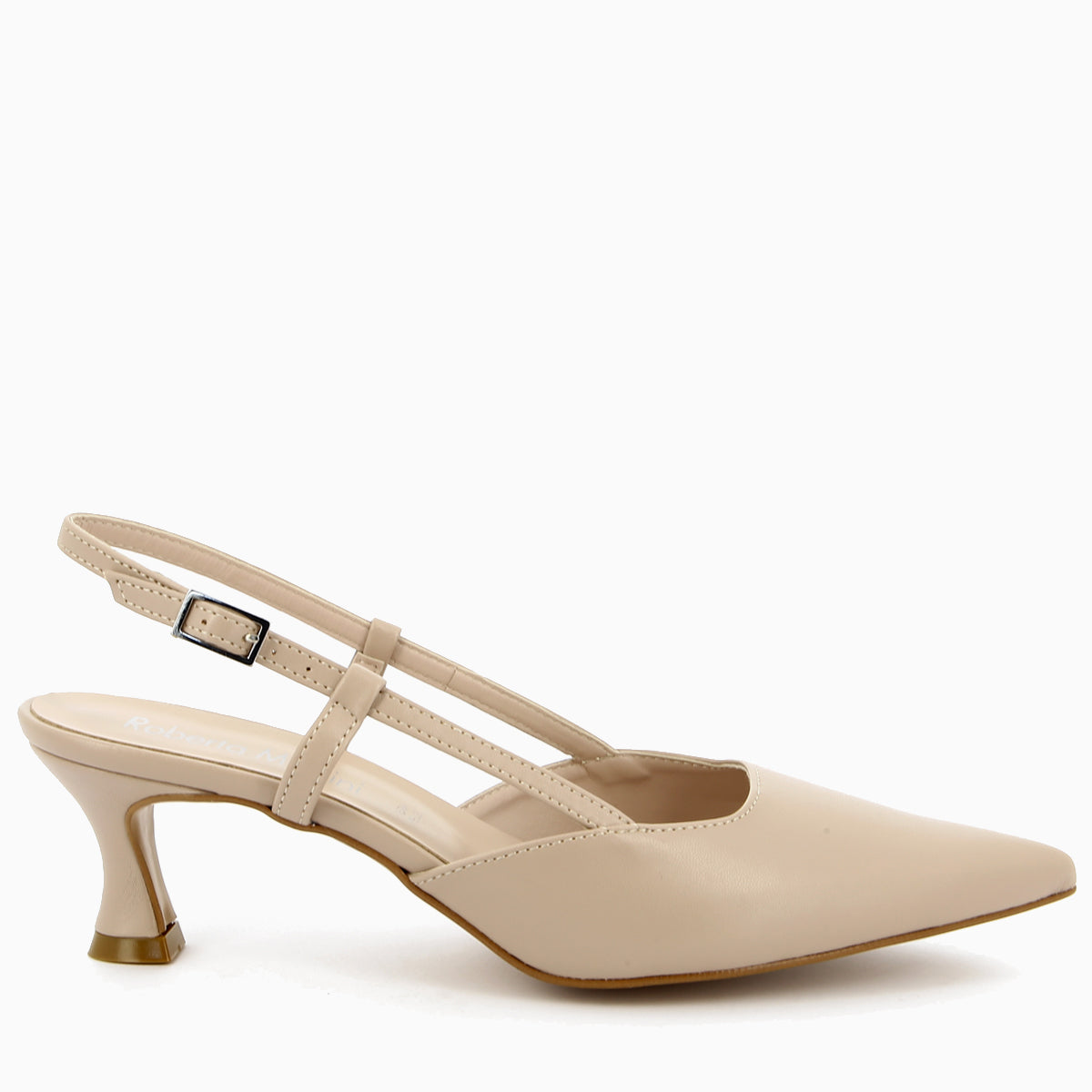 Slingback Ida Platinum Laminated Fabric