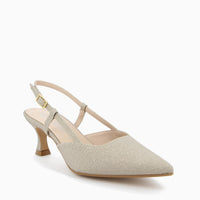 Slingback Ida Platinum Laminated Fabric