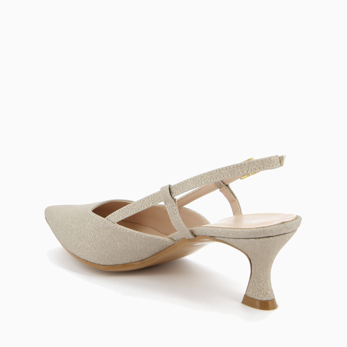 Slingback Ida Platinum Laminated Fabric