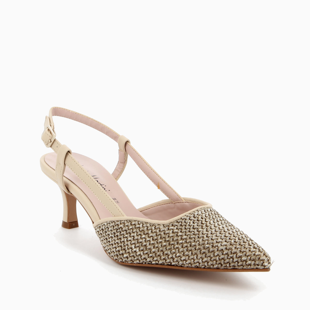 Flavia Slingback Pump Beige Raffia
