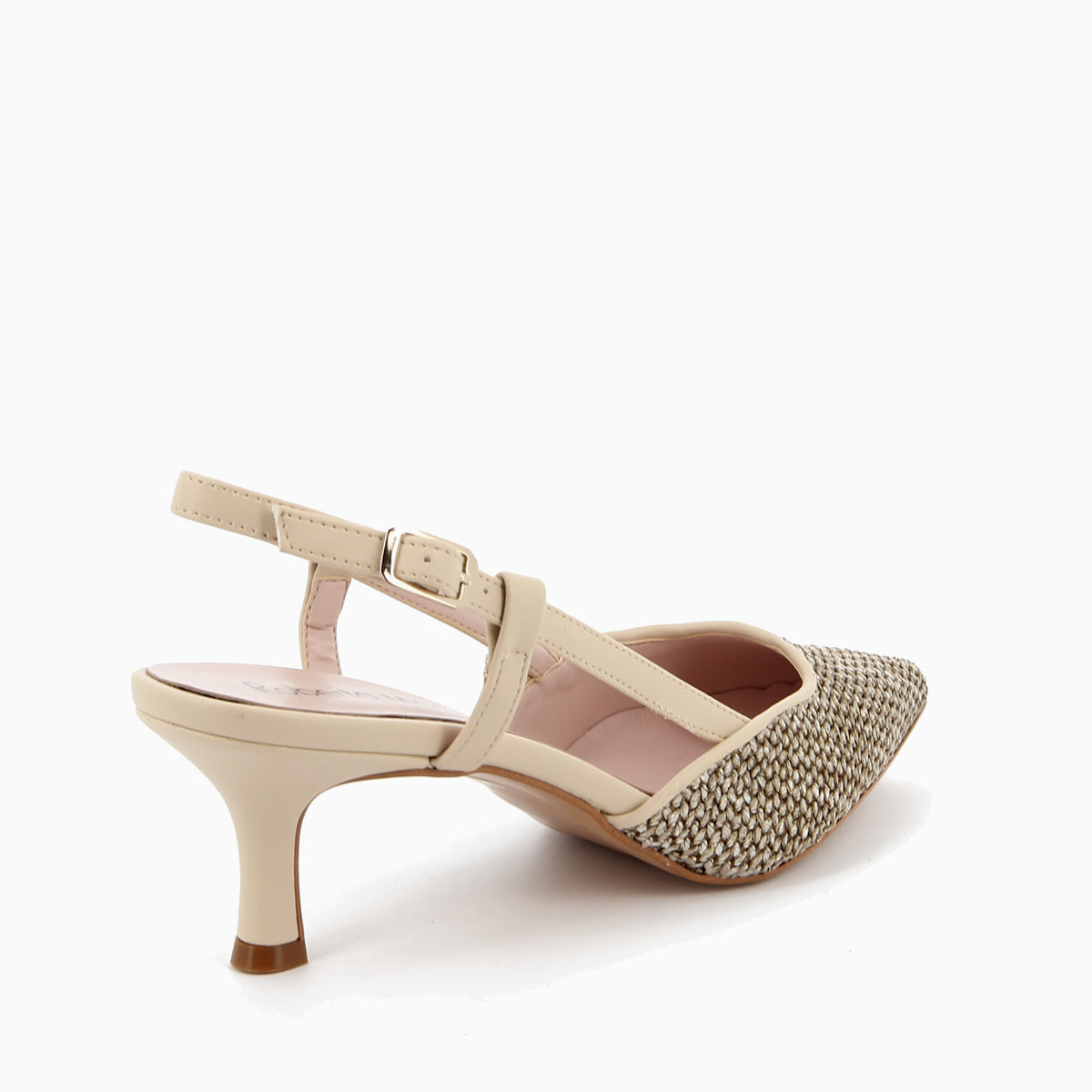 Flavia Slingback Pump Beige Raffia