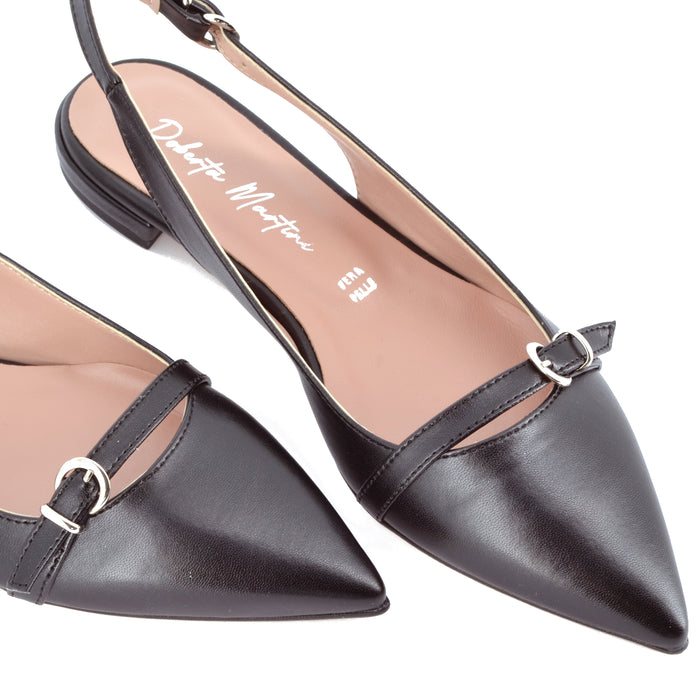 Ballerina Grace Slingback con Cinturino Nero | Roberta Martini