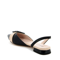 Ballerina Ada Décolleté con Cinturino Nero- Beige