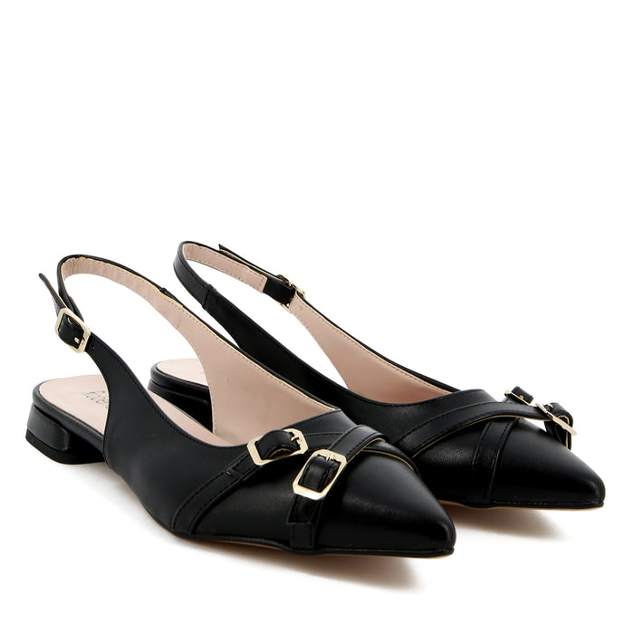Lea Schwarze Slingback-Pumps