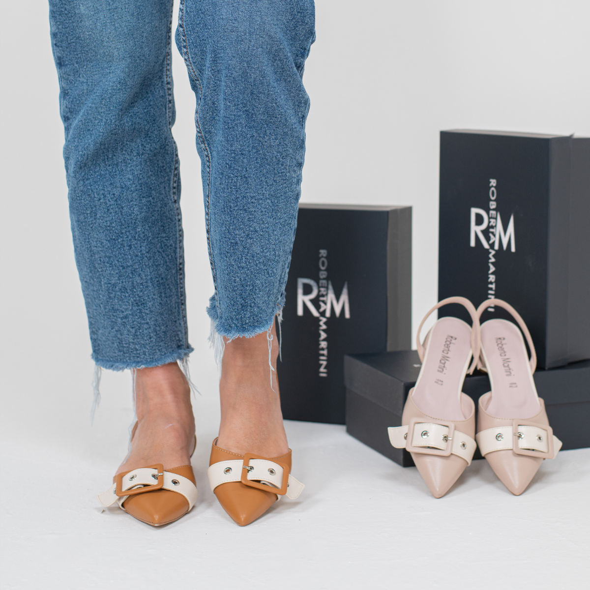 Ada Ballerina Slingback Brown Beige