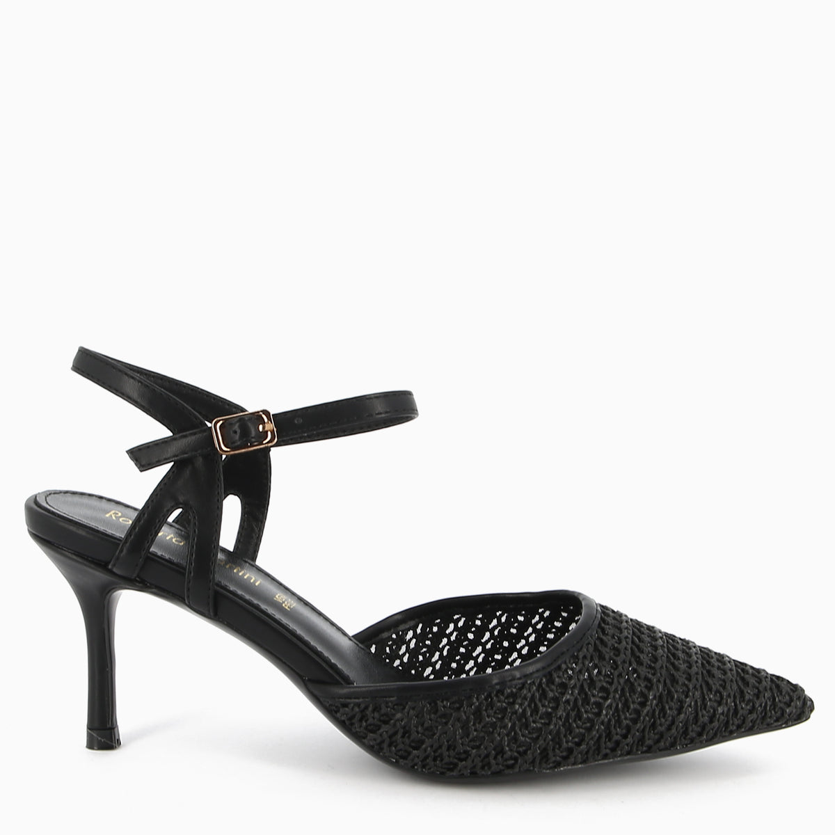Oriana Slingback Black Woven Raffia