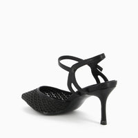 Oriana Slingback Black Woven Raffia