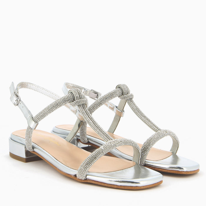 Ivana Oro Sandalo con Cinturini ricoperti di Strass | Roberta Martini