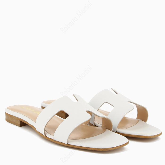 Paris Sandalo Basso Bianco | Roberta Martini