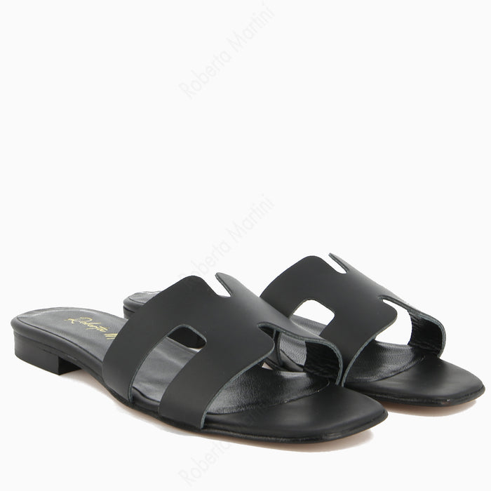 Paris Sandalo Basso Nero | Roberta Martini