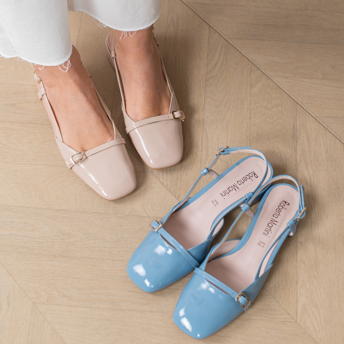 Lara Ballerina Dekolleté Naplak Beige