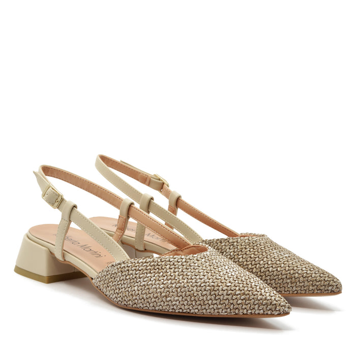 Francy Ballerina Slingback Raffia Milch