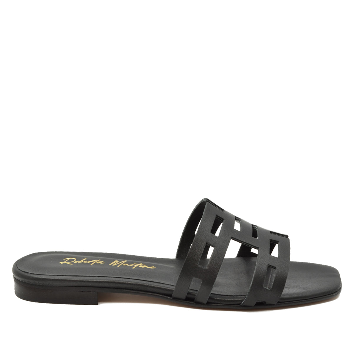 Mykonos Black Flat Sandal
