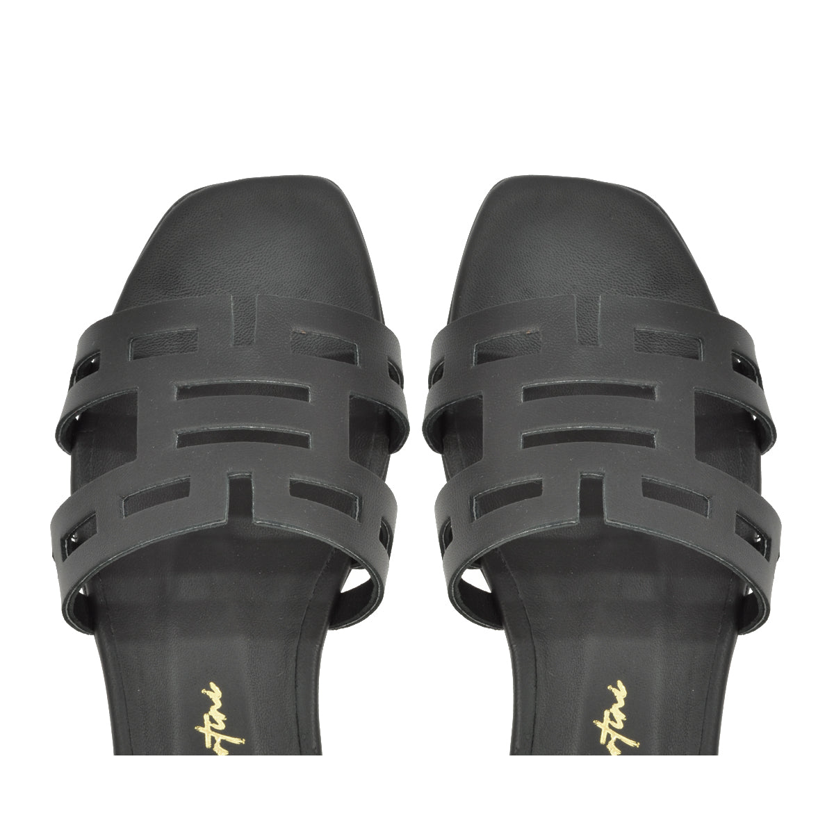 Mykonos Black Flat Sandal