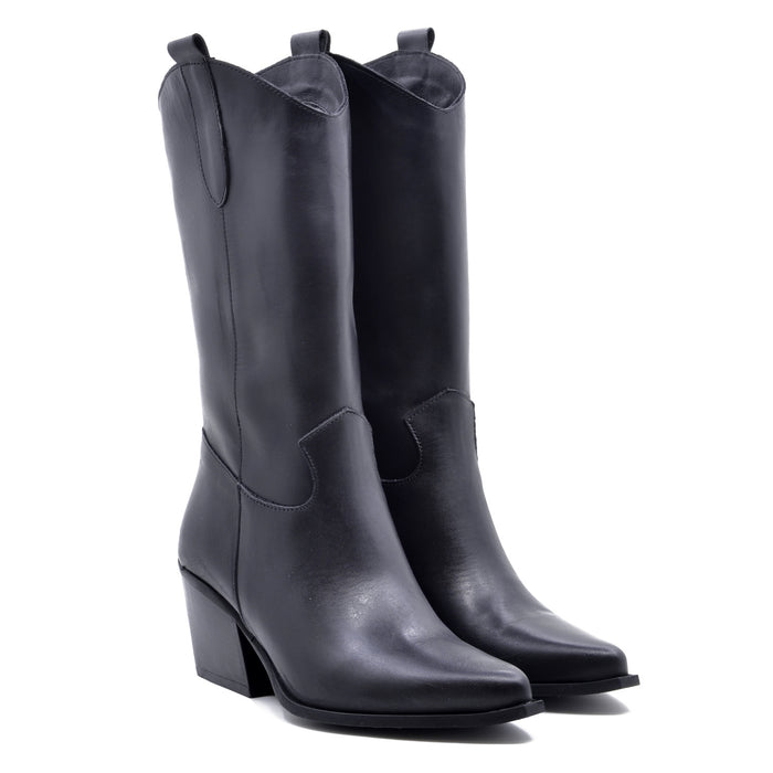 Stivale Texano Jenny Pelle Nero