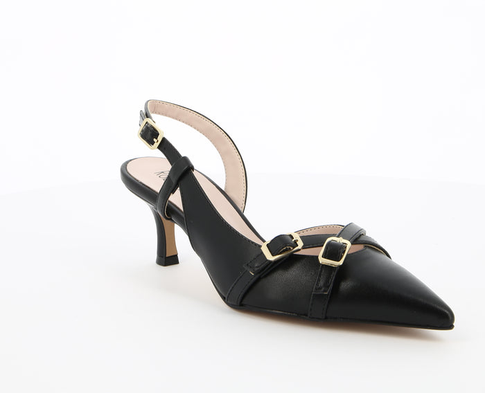 Décolleté Slingback con Cinturino Angy Nero