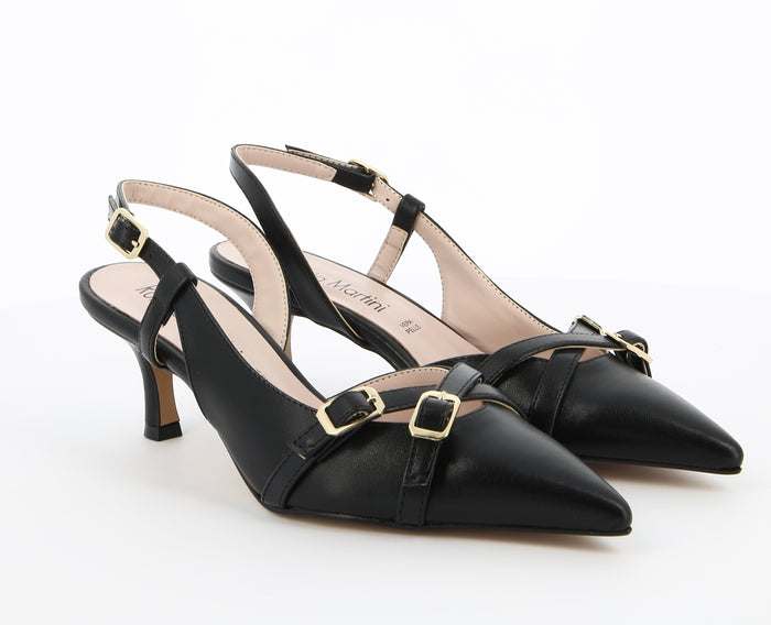 Décolleté Slingback con Cinturino Angy Nero
