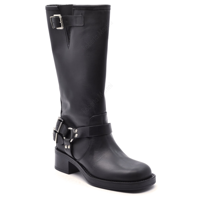Anfibio Biker Angel Pelle Nero