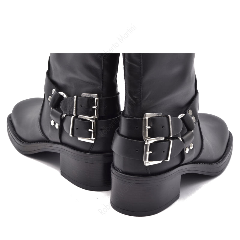Anfibio Biker Angel Pelle Nero