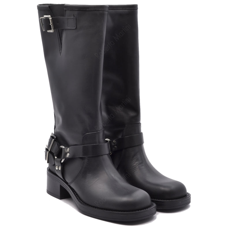 Anfibio Biker Angel Pelle Nero