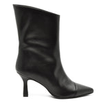 Sheila Black Leather Ankle Boot