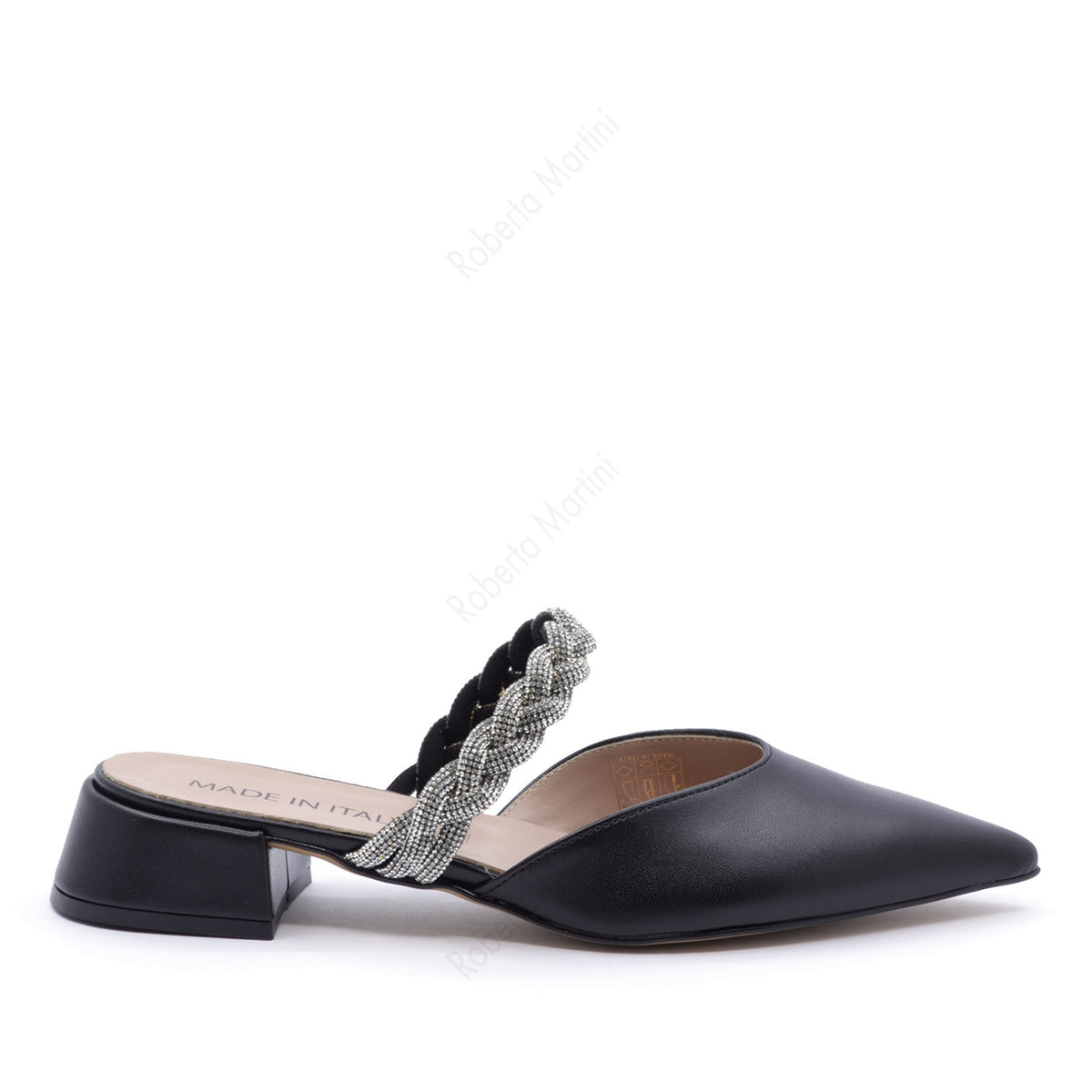 Ballerina Mules Annette con Cinturino Nero