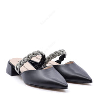 Ballerina Mules Annette con Cinturino Nero