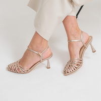 Sandalo Avril in Nappa Met Champagne