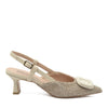 Flavia Slingback Pump with Beige Raffia Strap