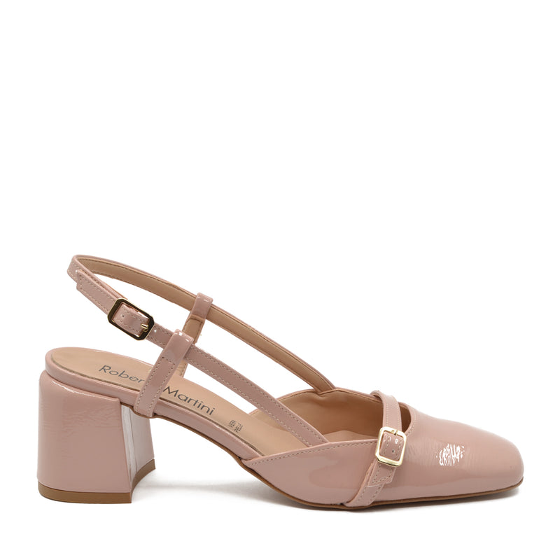 Décolleté Slingback Jane con Cinturino Beige