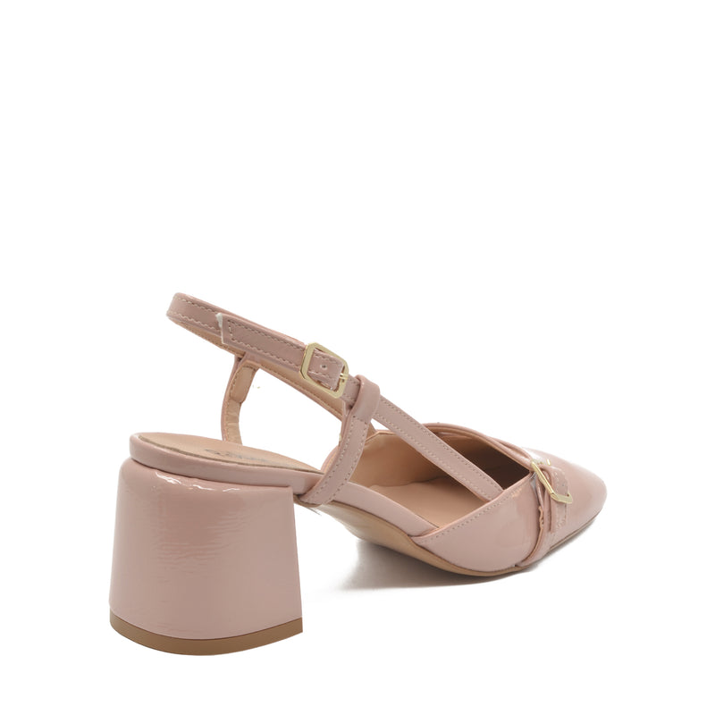 Décolleté Slingback Jane con Cinturino Beige