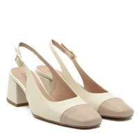 Décolleté Slingback Chiara con Cinturino Latte-Beige