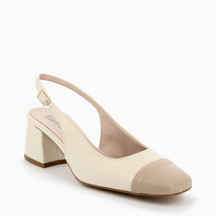 Décolleté Slingback Chiara con Cinturino Latte-Beige