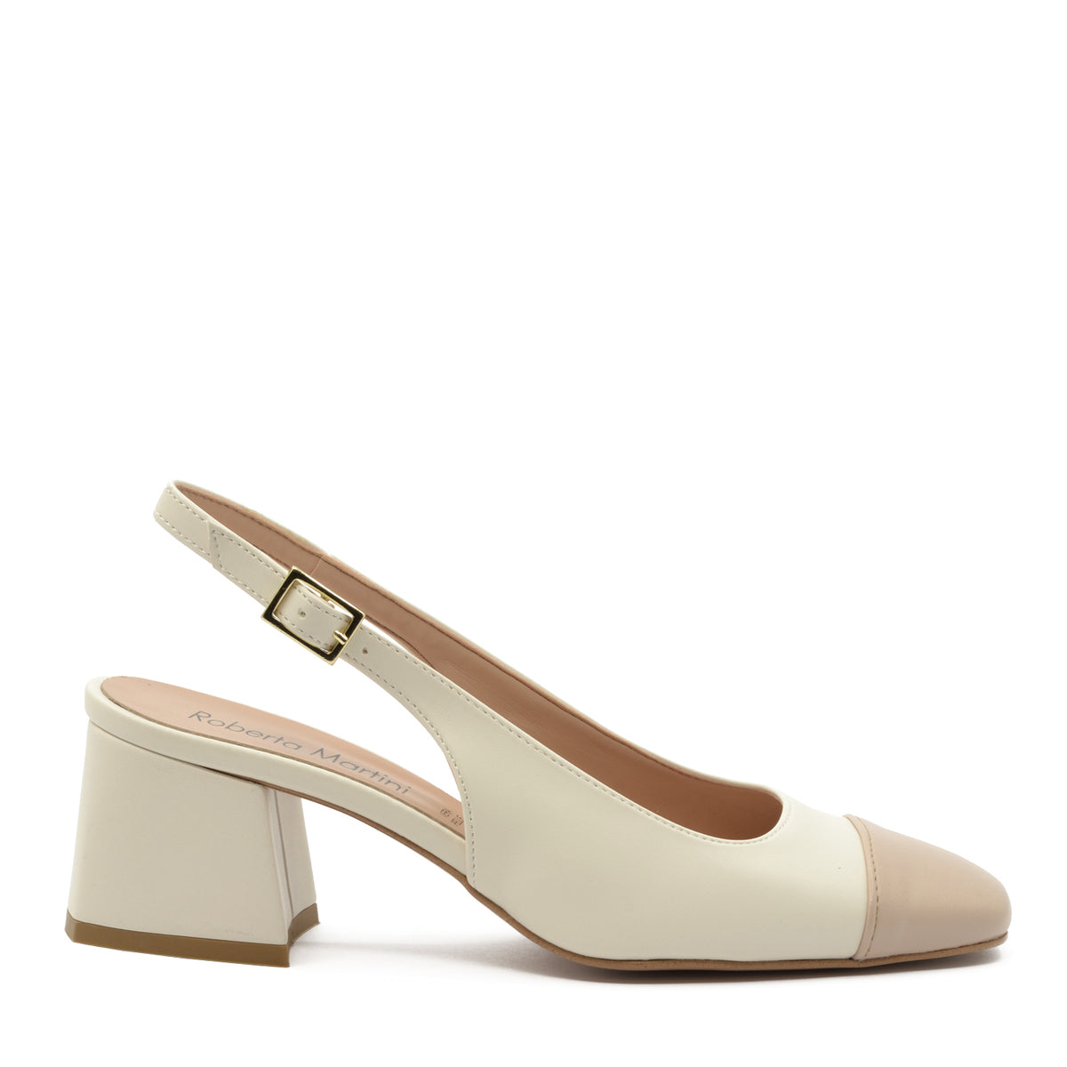 Décolleté Slingback Chiara con Cinturino Latte-Beige