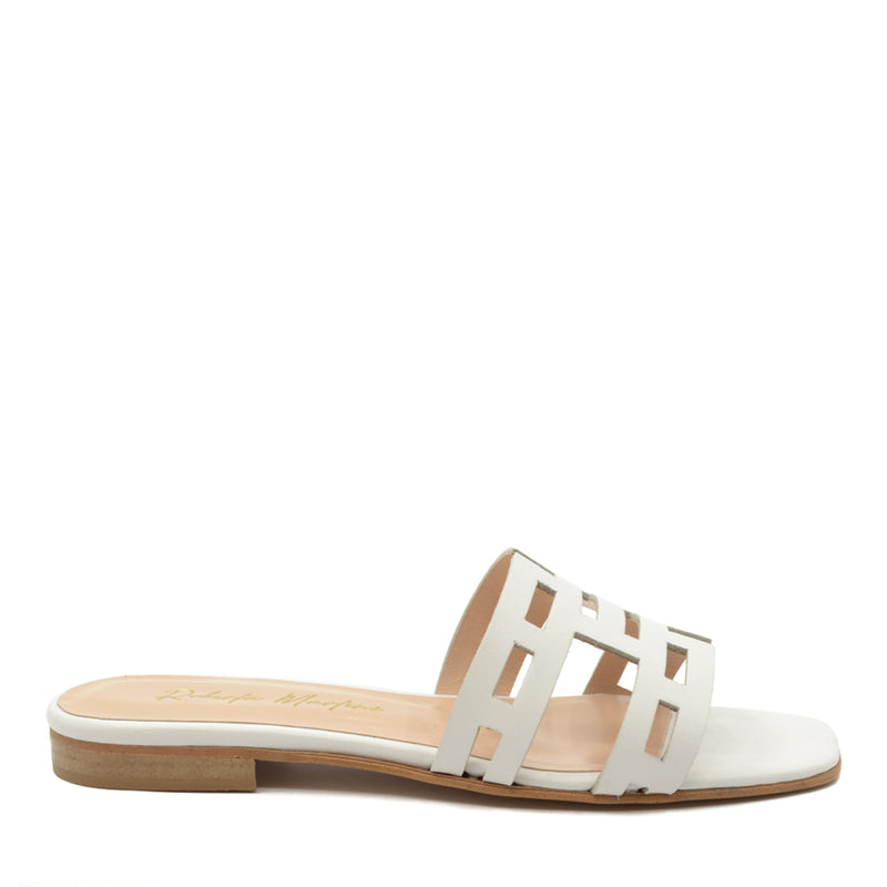 White Paris flat sandal