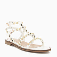 Allegra White Sandal with Studs