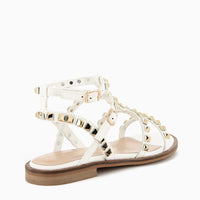 Allegra White Sandal with Studs