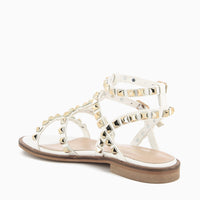 Allegra White Sandal with Studs