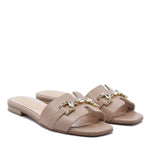 Positano Beige Skin flat sandal